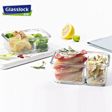 Glasslock进口钢化玻璃保鲜盒上班带饭微波炉加热分隔食品级饭盒670ml