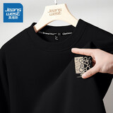 真维斯（Jeanswest）圆领卫衣男2025春秋季新款宽松百搭简约印花潮牌青少年长袖上衣服 黑色 你好小熊_K L