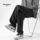MMOPTOP美式高街工装裤男士夏季薄款潮流直筒冲锋休闲裤K1107黑色L