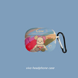 柯鑫（KEXIN）vivo TWS 4耳机壳适用vivotws4蓝牙保护套tws4降噪耳机壳创意卡通熊tws4HiFi版硅胶充电仓男女适用 （彩色熊）水贴软壳 vivo TWS 4 （新款） HiFi