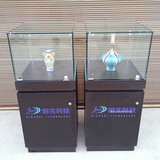 定制玉器珠宝文物古董艺术独立产品柜博物馆展台陈列柜玻璃展示柜 50*50*高120白/黑色无灯