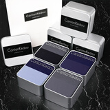 CanlanKedou男士内裤男冰丝无痕平角四角速干大码裤衩夏季短裤头礼盒装送男友 冰丝无痕-黑色-深蓝-天蓝-深灰 2XL (126-145斤)