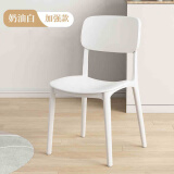 擎爵餐椅塑料椅子靠背家用凳子加厚餐厅吃饭休闲网红现代简约餐桌椅 奶油白【升级材质 强力承重】
