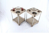 斯派森麻将机茶几钢木棋牌馆专用茶水架茶水台麻将边几 X1香槟金1个（2个起发货）