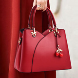 微光里女神节红色包包喜宴手提包女士大气新娘婚包大容量新款斜挎包 樱桃女包【酒红】