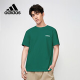 阿迪达斯 （adidas）棉短袖t恤男圆领夏季半袖男休闲百搭上衣男装 M码