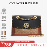 蔻驰（COACH）【官方授权】蔻驰女包PARKER系列经典山茶花链条包斜挎送女友 C4659B4M2卡其色配黑色