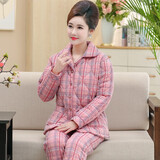 曼德莱芬睡衣女冬季加厚三层保暖纯棉夹棉中老年中年妈妈秋冬款家居服套装 5821 L 【建议100-120斤】