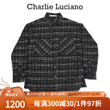 Charlie Luciano【迪丽热巴同款】格子衬衫中性小香风经典情侣同款国潮外套cl男潮 黑色 S