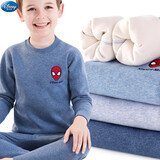 迪士尼男童保暖内衣套装棉儿童冬加厚加绒宝宝小孩秋衣秋裤睡衣 HM96060藏蓝 165cm（适合160-165cm）