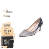 周仰杰（JIMMY CHOO ）女士高跟鞋银蓝色 ROMY 60 BRE 173 SILVER DUSK BLUE 37.5