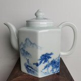 长物居 茶壶陶瓷泡茶壶景德镇手绘泡茶器泡茶家用冲茶陶瓷壶纯手工大壶 俞锦昌山水 200ml
