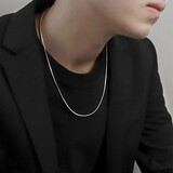 戚小米蛇骨项链男潮嘻哈个性学生锁骨链子百搭细款男素细网红颈链送男友