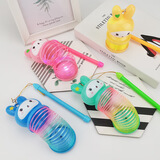 森林龙魔力彩虹圈怀旧玩具七彩弹簧圈伸缩圈魔术弹力圈儿童趣味早教礼物 可爱兔彩虹圈【1个装】灯光款