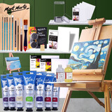 蒙玛特（Mont Marte） 油画颜料套装油画套装全套油画架颜料工具套装油画箱油画板油画工具 【32色原木画架】油画套装(100ml） 13件套