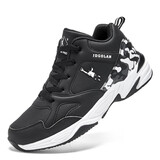 乔丹格兰男鞋秋季棉鞋皮面防滑防水运动休闲鞋特大码加宽雪地靴白色大棉 黑白（皮面单鞋） 41