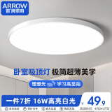 ARROW箭牌照明 卧室北欧简约现代吸顶灯主卧房间灯书房灯具JPSXD6140