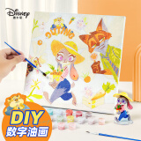 迪士尼（Disney）数字油画diy儿童手工动漫装饰画客厅填充手绘画画填色手工油彩画 疯狂动物城A60068-Z1S