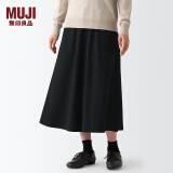 无印良品 MUJI  女式 弹力 起毛 喇叭裙 半身长裙秋冬季 简约风BEK40C2A 黑色 XS