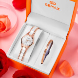 格玛仕（gemax）女表手表女款ins风细带小巧陶瓷时尚防水粉色简约气质女表品牌 玫瑰金白面【礼盒两件套】