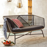 户外桌椅阳台藤椅沙发组合小茶几三件套庭院休闲藤编室外露台家具 三人位（180CM）