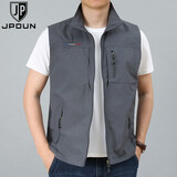JP 男士马甲背心坎肩休闲多口袋工装背心1906 2006灰色 XL(适合140斤-155斤)