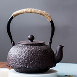瓷牌茗茶具（cipaiming teaset） 铁壶生铁泡茶壶手工无涂层茶壶家用泡茶烧水壶 岩肌素铁壶 1200ml