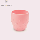MARCUS&MARCUS婴儿宝宝硅胶学饮杯儿童水杯幼儿园家用杯子防摔防滑 粉色 230ml