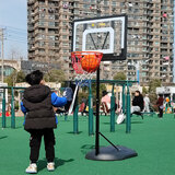 快乐小蓝球成人篮球架家用幼儿园可升降移动室内青少年儿童训练投篮球框户外 032A儿童扣篮款+弹簧1.25-2.6米