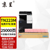 京呈适用美能达TN223复印机粉盒Bizhub c226 c283 c266碳粉c256 C7222 TN223M 品红色粉盒 大容量