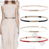 言芳诺简约百搭女士细腰带时尚韩版装饰皮带女款韩国配连衣裙子 红色
