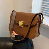 慕昂 洋气小方包时尚小包包女网红腋下包2021新款百搭单肩斜挎包 棕色