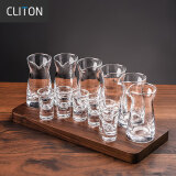 CLITON白酒杯分酒器100ml酒具套装一口小酒杯子弹杯玻璃酒壶酒盅6壶6杯