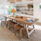 邦顾佳北欧实木餐桌椅组合现代简约长方形小户型美式复古饭桌家用工作台办公桌会议桌 定制（非价格）