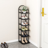 铁博士家用简易鞋架门口入户北欧家用室内鞋架子防尘收纳神器鞋柜  黑色鞋架【6层】