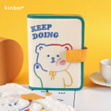 kinbor 手账本A6刺绣布面可爱少女笔记本记事本效率手册hello bear DT51050