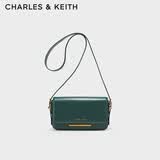 CHARLES&KEITH金属扣单肩包斜挎包小方包女包女生日520礼物送女友CK2-80270956 Green绿色 M