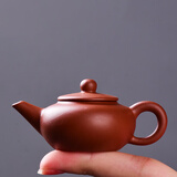 瓷牌茗茶具（cipaiming teaset）瓷牌茗 迷你紫砂茶壶指尖壶茶宠茶玩可养袖珍小茶壶功父亲节礼物 朱泥（扁腹）指尖壶