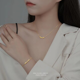 KASIYU999足银五福临门转运珠项链女送女友老婆生日母亲节520情人节礼物 金色项链+手链（证书+礼盒）