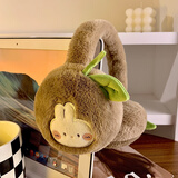 QUEEN TRIP毛绒耳罩女秋冬可爱兔子冬季保暖护耳套可折叠学生骑行加厚耳捂 棕色-兔子耳罩