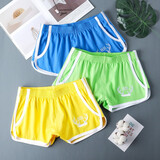 Catar Kamis男士内裤舒适透气男平角裤休闲家居裤阿罗裤男生短裤宽松大裤衩青年底裤裤头 彩兰+果绿+黄色 XXL 适合(140至160斤)