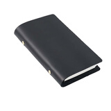 爱国牛（AIGUONIU） 复古真皮笔记本手工头层牛皮活页夹记事本商务办公手帐疯马皮礼品定制 【A6】黑色/black 标配100张内页