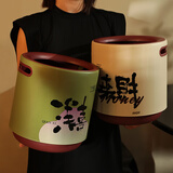 三木青禾客厅垃圾桶客厅家用网红2025新款高级轻奢高颜值卧室床头双层复古 来财（米绿）12L大容量