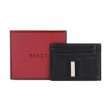 巴利（BALLY）男士小牛皮条纹织带名片包卡包卡夹【礼盒装】TORIN 6233898 黑色