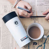 阿司倍鹭（ASVEL）保温杯男咖啡杯便携水杯女生不锈钢真空带茶滤茶杯大容量七夕礼物 黑白 磨砂款 480ml