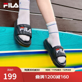 斐乐（FILA）女鞋运动拖鞋厚底凉拖沙滩鞋漂流船 黑-BK 37.5