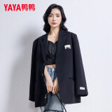 鸭鸭（YAYA）羽绒小马甲女打底2023年秋冬新款轻薄短款背心修身内搭羽绒服内胆 黑色（吊带马甲款） L (建议100-115斤)