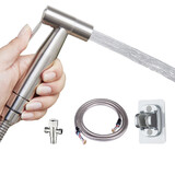 净博瑞（JINGBORUI）304不锈钢马桶伴侣喷枪冲洗器增压喷头卫生间厕所水龙头高压水枪 喷枪+底座+1.5米金属管+双向角阀