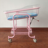 贝鲁托斯（BROTISH）月子中心会所婴儿床医院新生儿多功能不锈钢可移动防溢奶婴儿推车 豪华款粉色+床垫+蚊帐+全透明盆