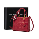 CLEVER & KETCHCK女包戴妃包女单肩包斜挎包手提包结婚包包新娘包生日礼物送女友 红色
